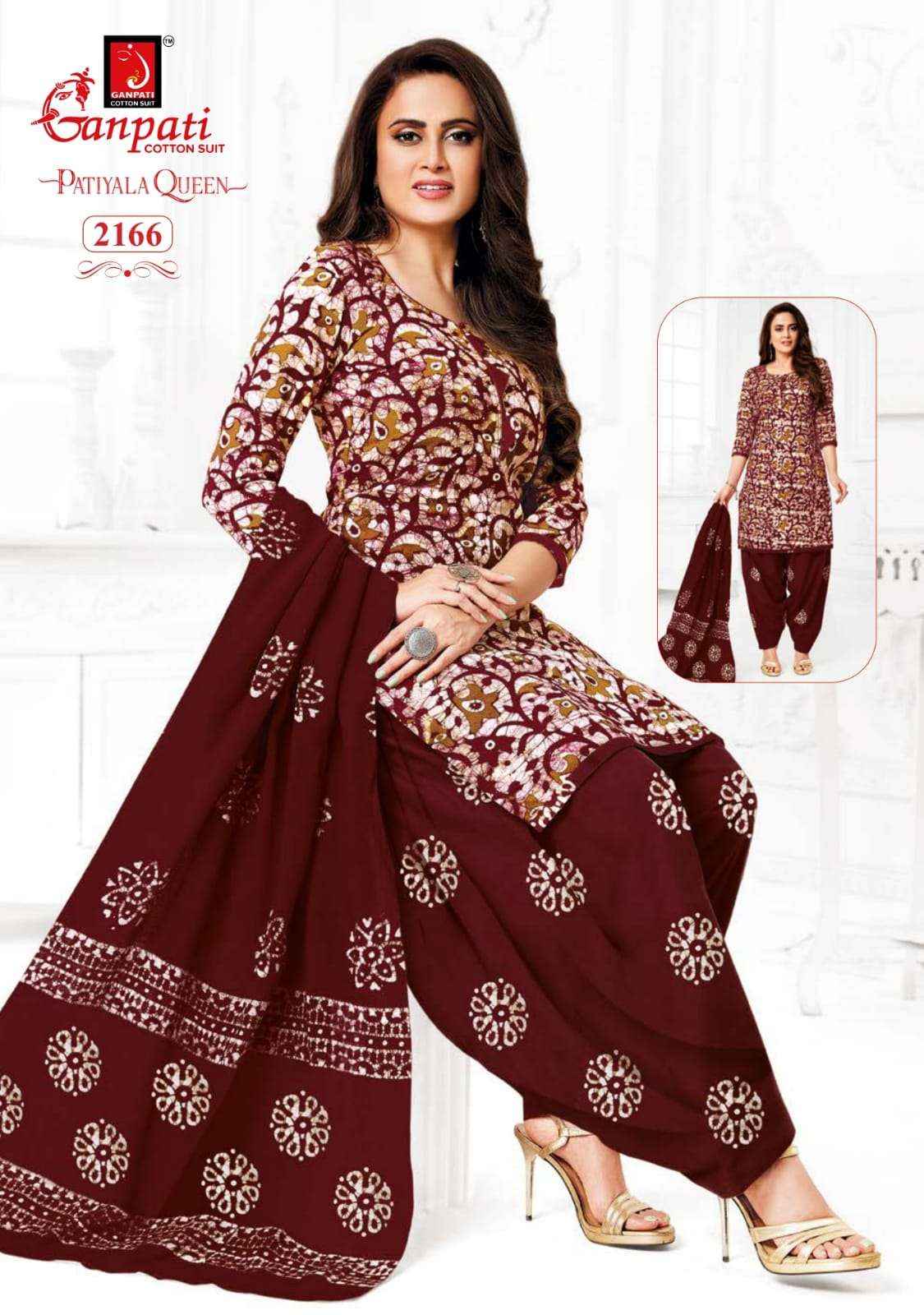 GANPATI PATIYALA QUEEN VOL 10 HEAVY COTTON PRINT SALWAR SUIT ( 15 PCS CATALOG )