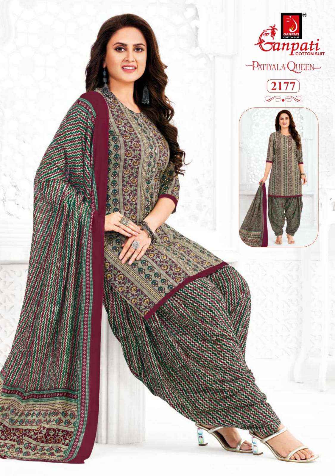 GANPATI PATIYALA QUEEN VOL 10 HEAVY COTTON PRINT SALWAR SUIT ( 15 PCS CATALOG )