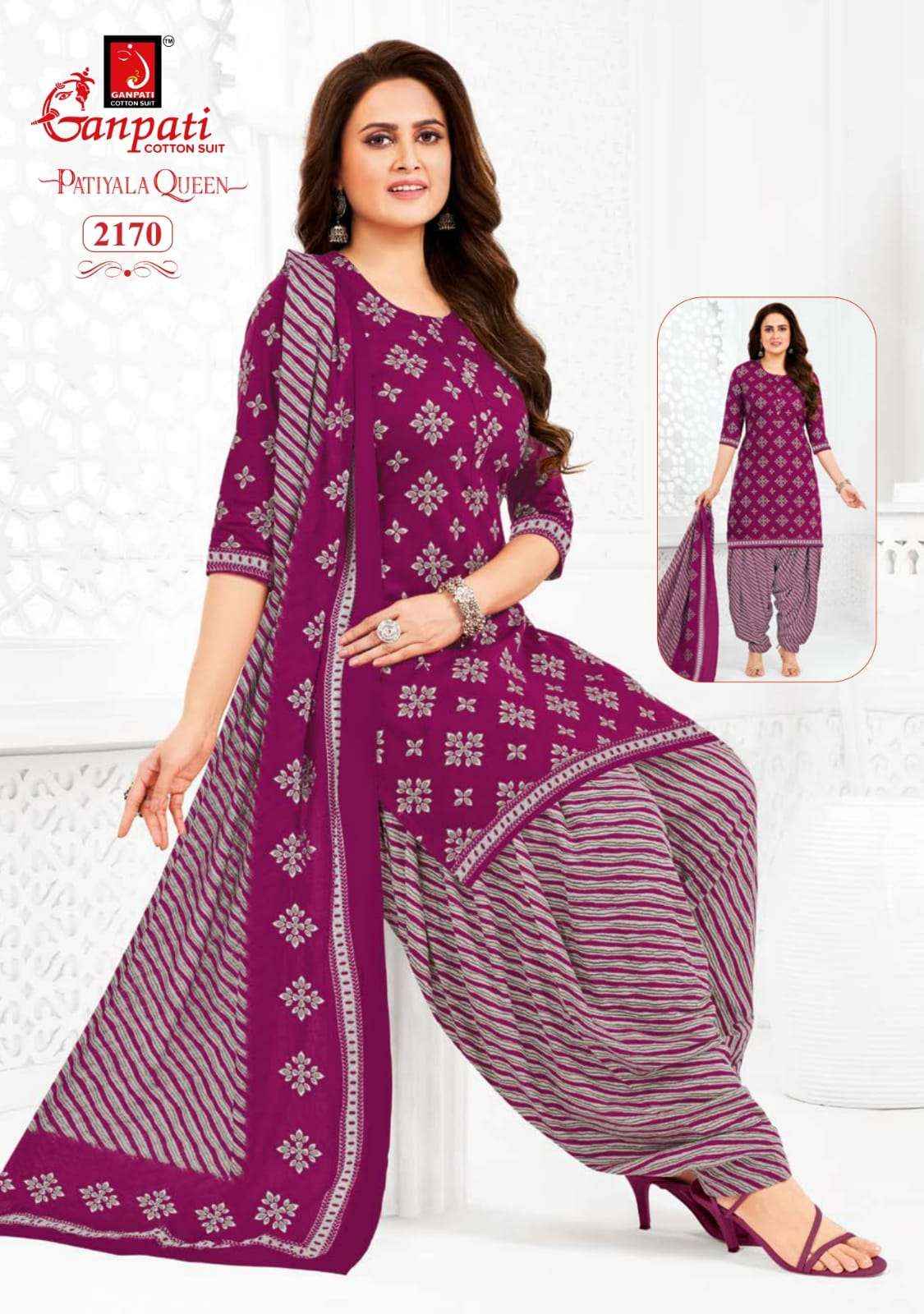 GANPATI PATIYALA QUEEN VOL 10 HEAVY COTTON PRINT SALWAR SUIT ( 15 PCS CATALOG )