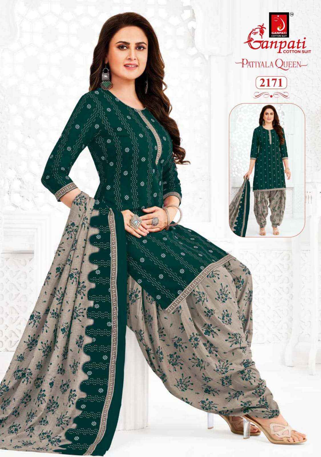 GANPATI PATIYALA QUEEN VOL 10 HEAVY COTTON PRINT SALWAR SUIT ( 15 PCS CATALOG )