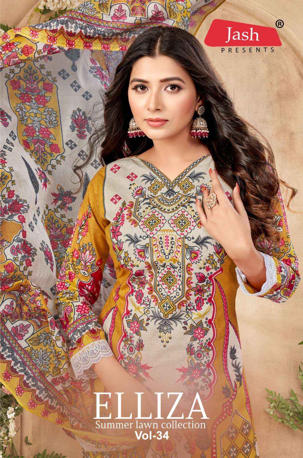 JASH ELLIZA VOL 34 COTTON SALWAR SUIT AT WHOLESALE PRICE ( 10 PCS CATALOG )