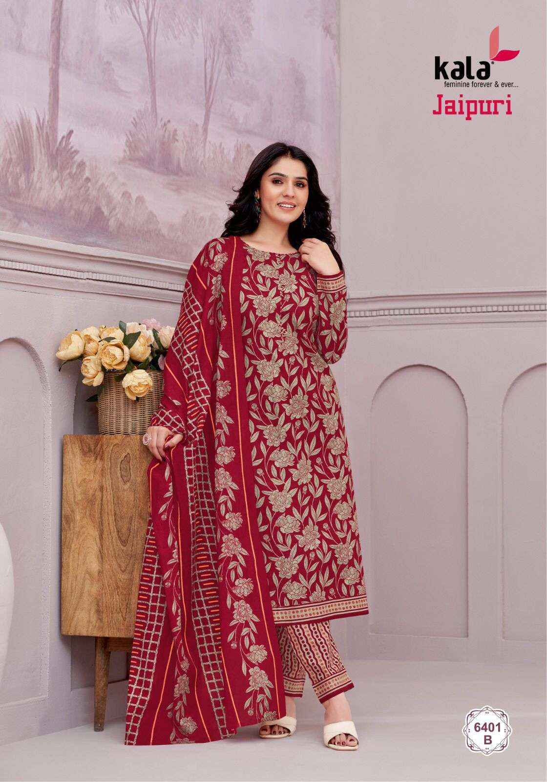 KALA FASHION JAIPURI VOL 6 COTTON PRINT DRESS MATERIAL WHOLESALE PRICE ( 12 PCS CATALOG )