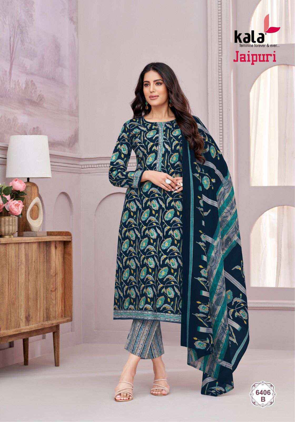 KALA FASHION JAIPURI VOL 6 COTTON PRINT DRESS MATERIAL WHOLESALE PRICE ( 12 PCS CATALOG )