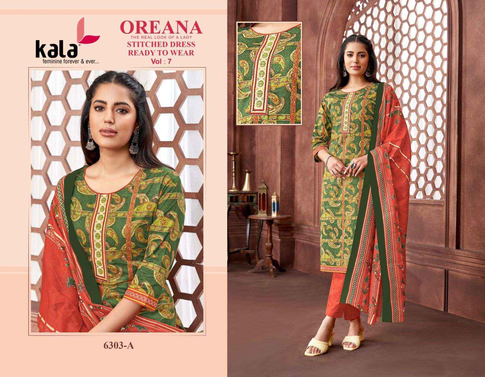 KALA FASHION OREANA VOL 7 COTTON READY MADE SUIT ( 12 PCS CATALOG )