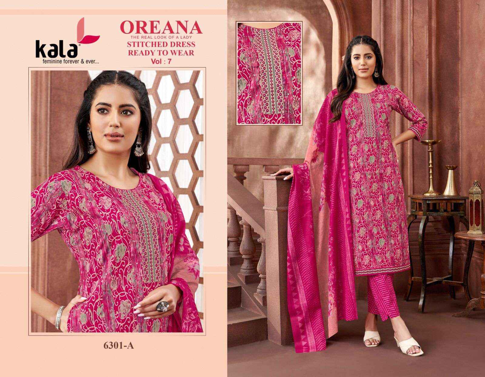 KALA FASHION OREANA VOL 7 COTTON READY MADE SUIT ( 12 PCS CATALOG )