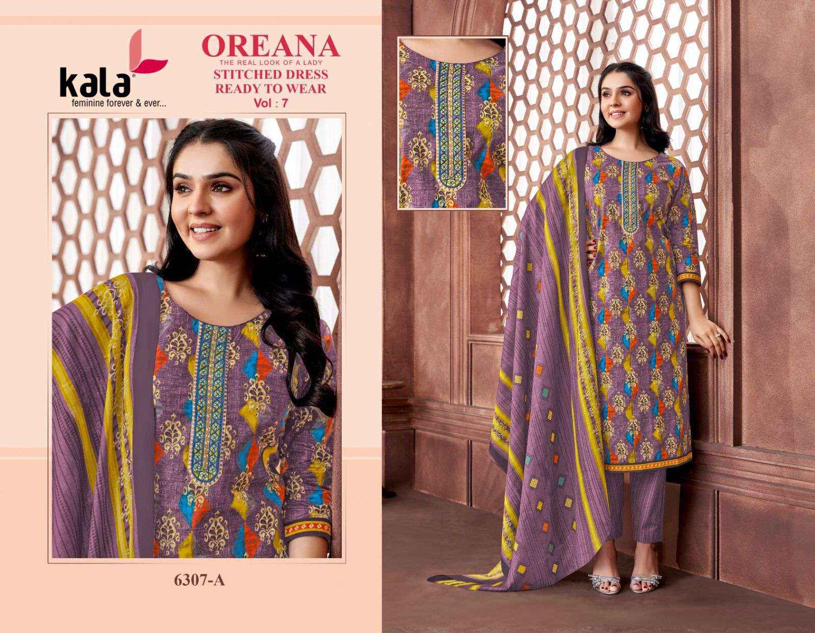 KALA FASHION OREANA VOL 7 COTTON READY MADE SUIT ( 12 PCS CATALOG )