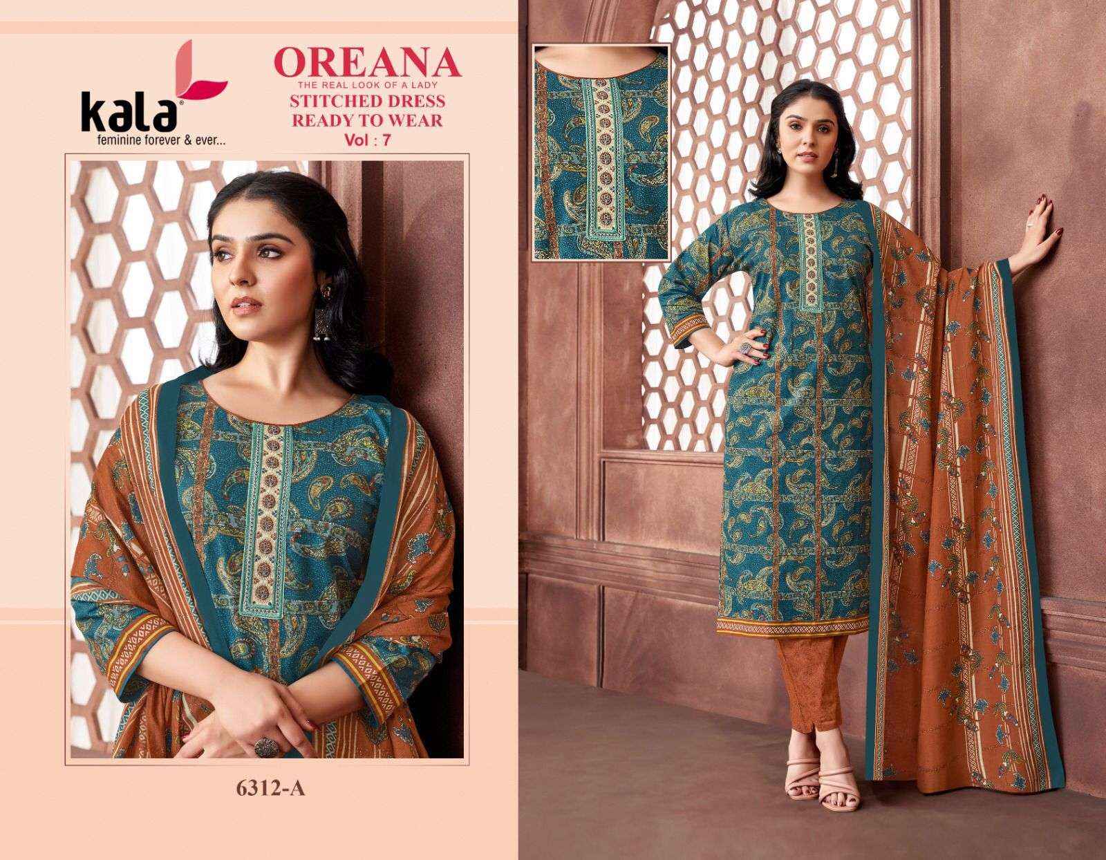 KALA FASHION OREANA VOL 7 COTTON READY MADE SUIT ( 12 PCS CATALOG )