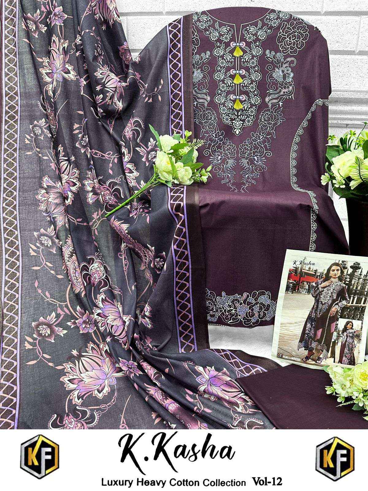 KEVAL FAB K KASHA VOL 12 COTTON DIGITAL PRINT PAKISTANI SALWAR KAMEEZ ( 6 PCS CATALOG )