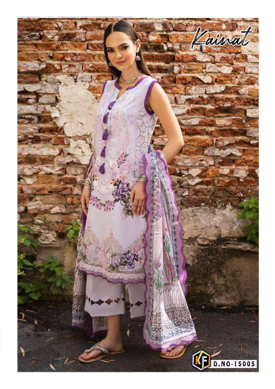 KEVAL FAB KAINAT VOL 15 LAWN COTTON PAKISTANI DRESS MATERIAL ( 6 PCS CATALOG )