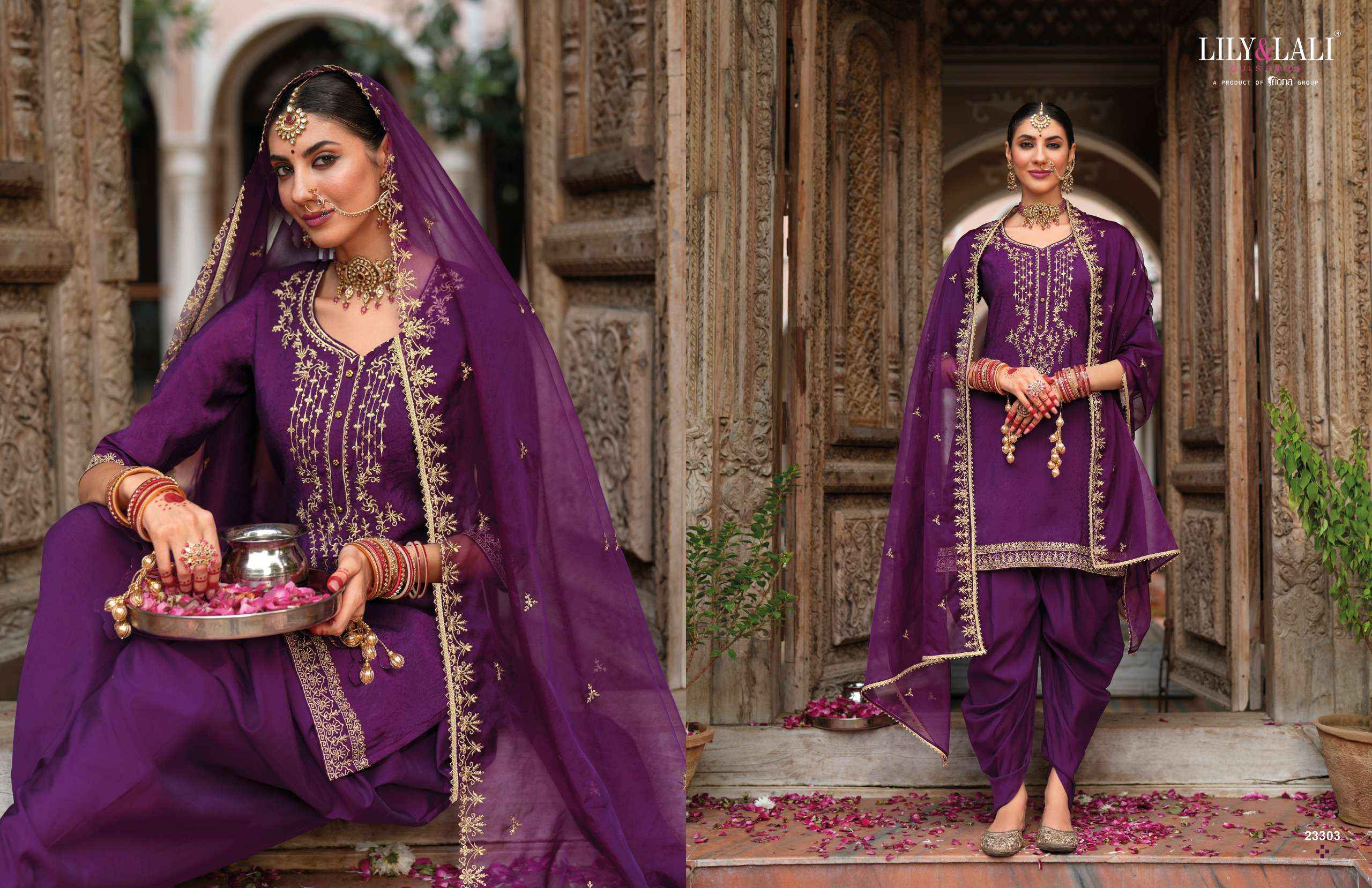 LILY AND LALI REAL TULIP VISCOSE JACQUARD DESIGNER FESTIVE WEAR SUIT ( 6 PCS CATALOG )