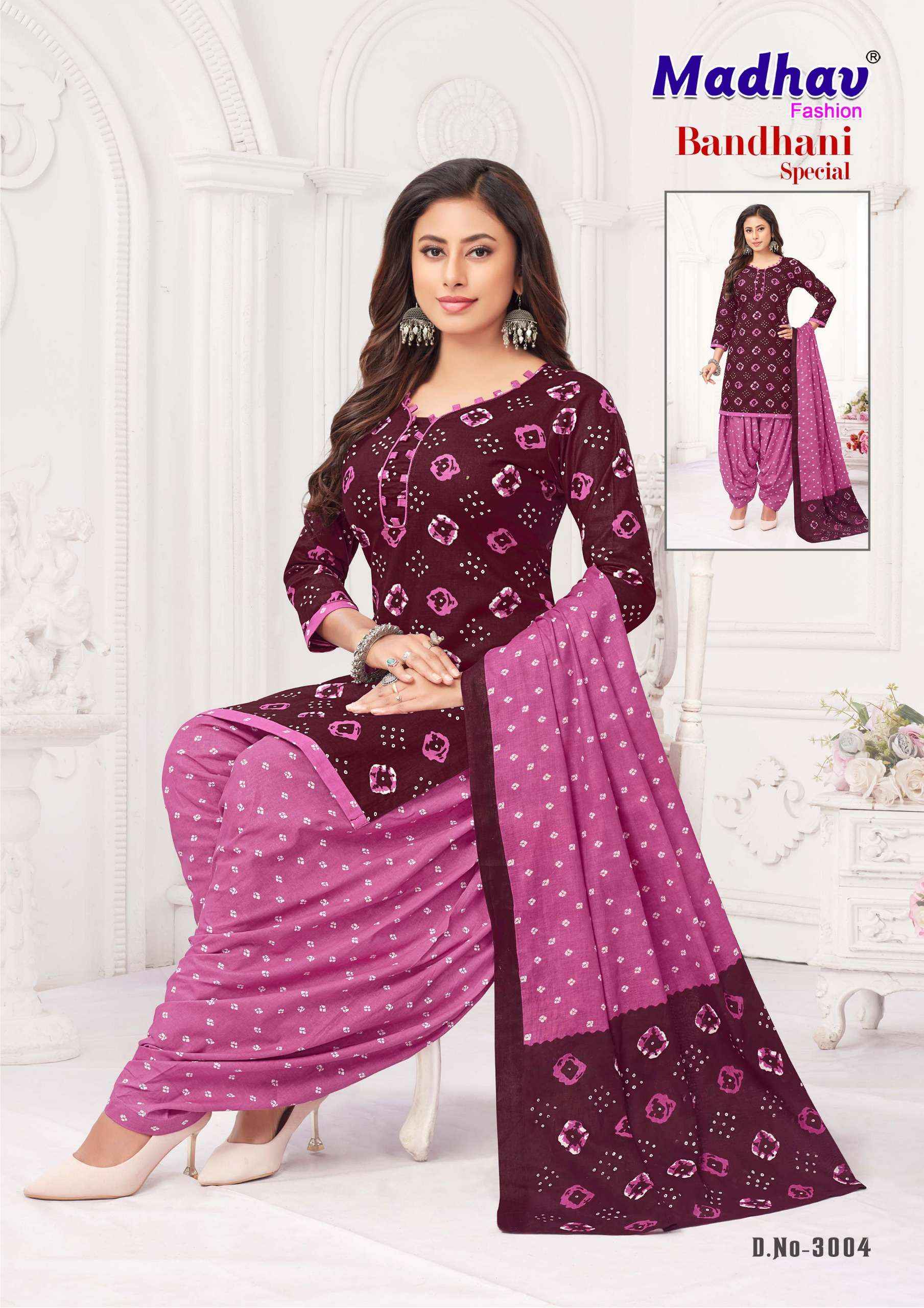 MADHAV FASHION BANDHANI SPECIAL VOL 3 COTTON DRESS MATERIAL ( 10 PCS CATALOG )