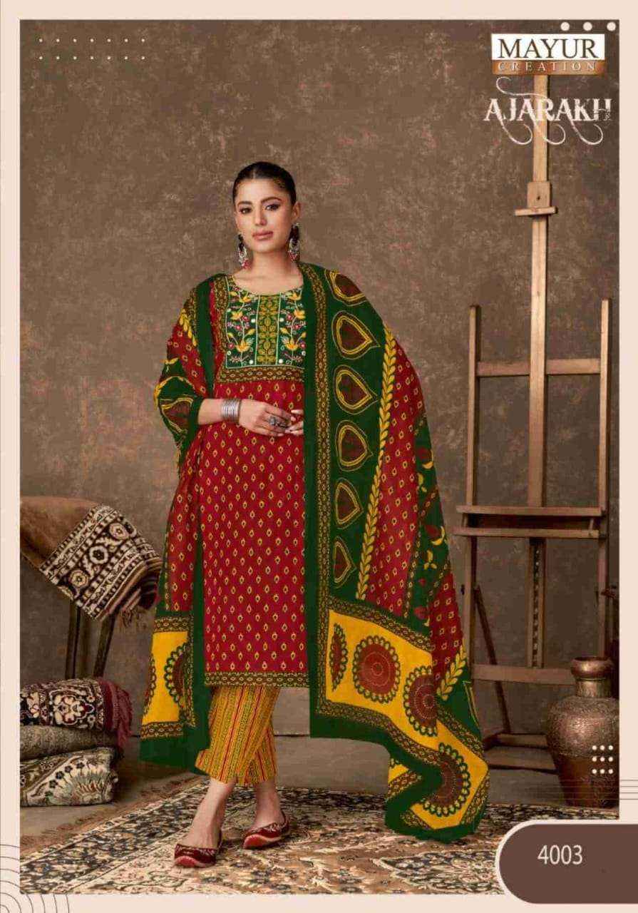 MAYUR CREATION AJARAKH VOL 4 COTTON PRINT READY MADE SUIT ( 10 PCS CATALOG )