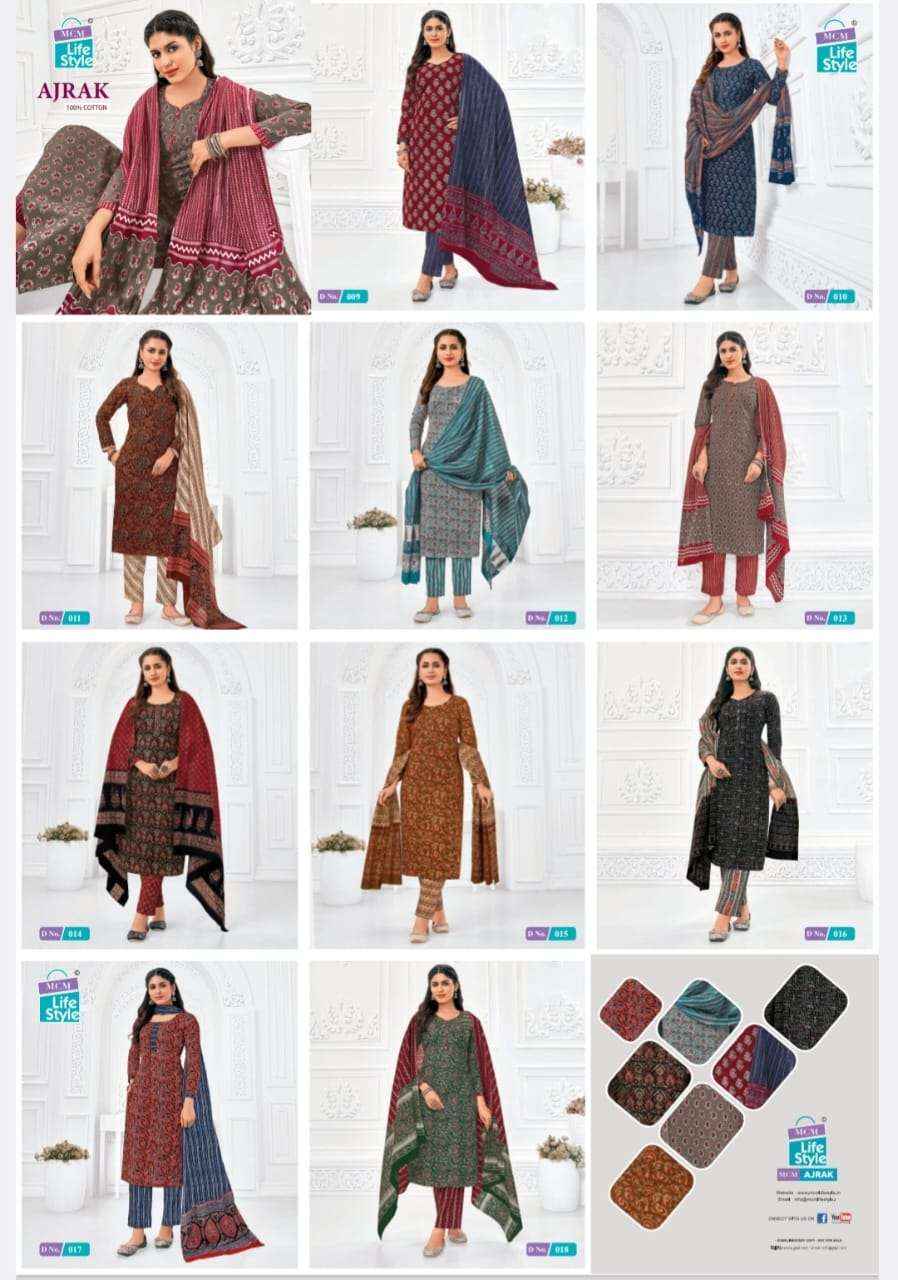 MCM LIFESTYLE AJRAK VOL 1 COTTON PRINT DRESS MATERIAL ( 10 PCS CATALOG )