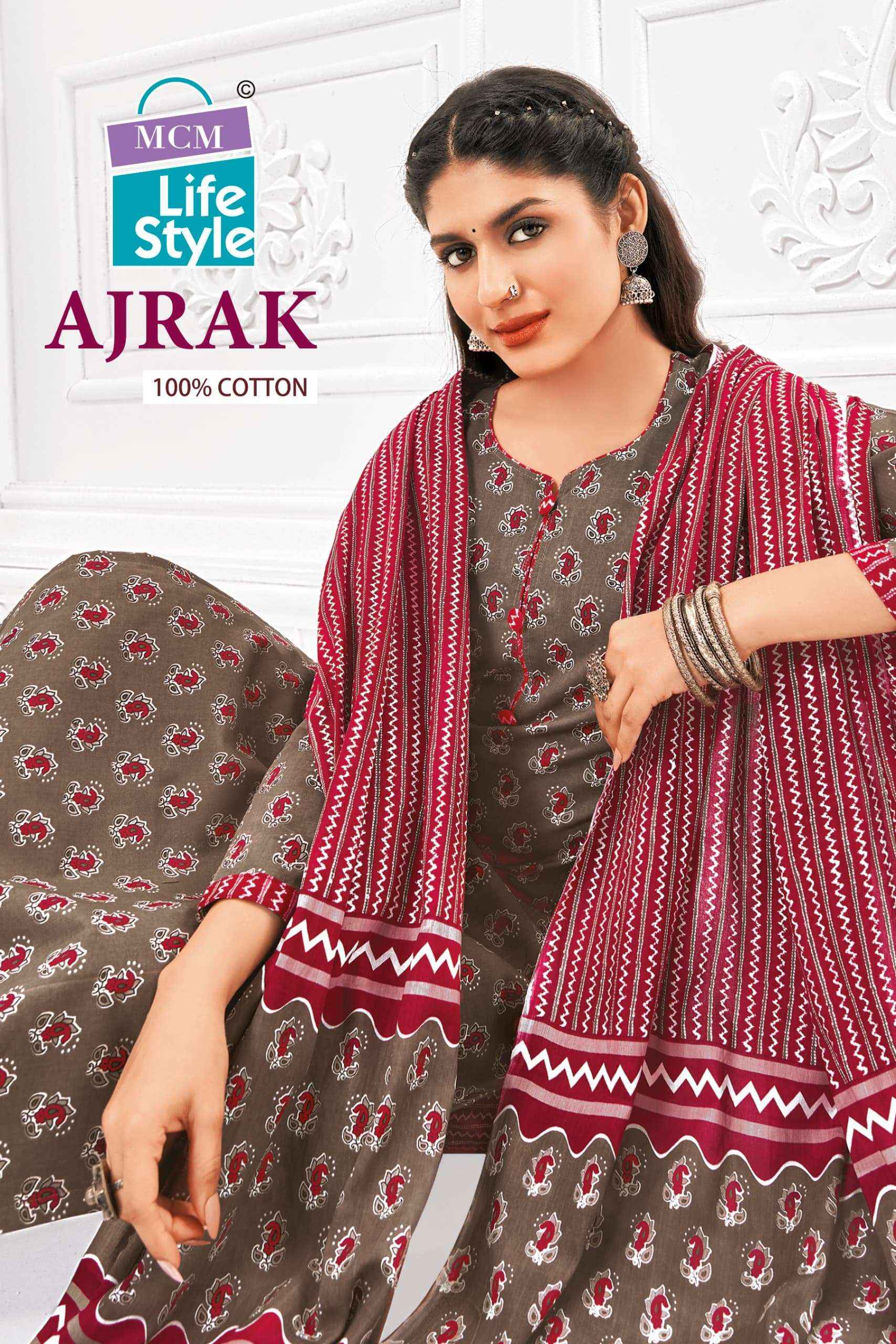 MCM LIFESTYLE AJRAK VOL 1 COTTON PRINT DRESS MATERIAL ( 10 PCS CATALOG )