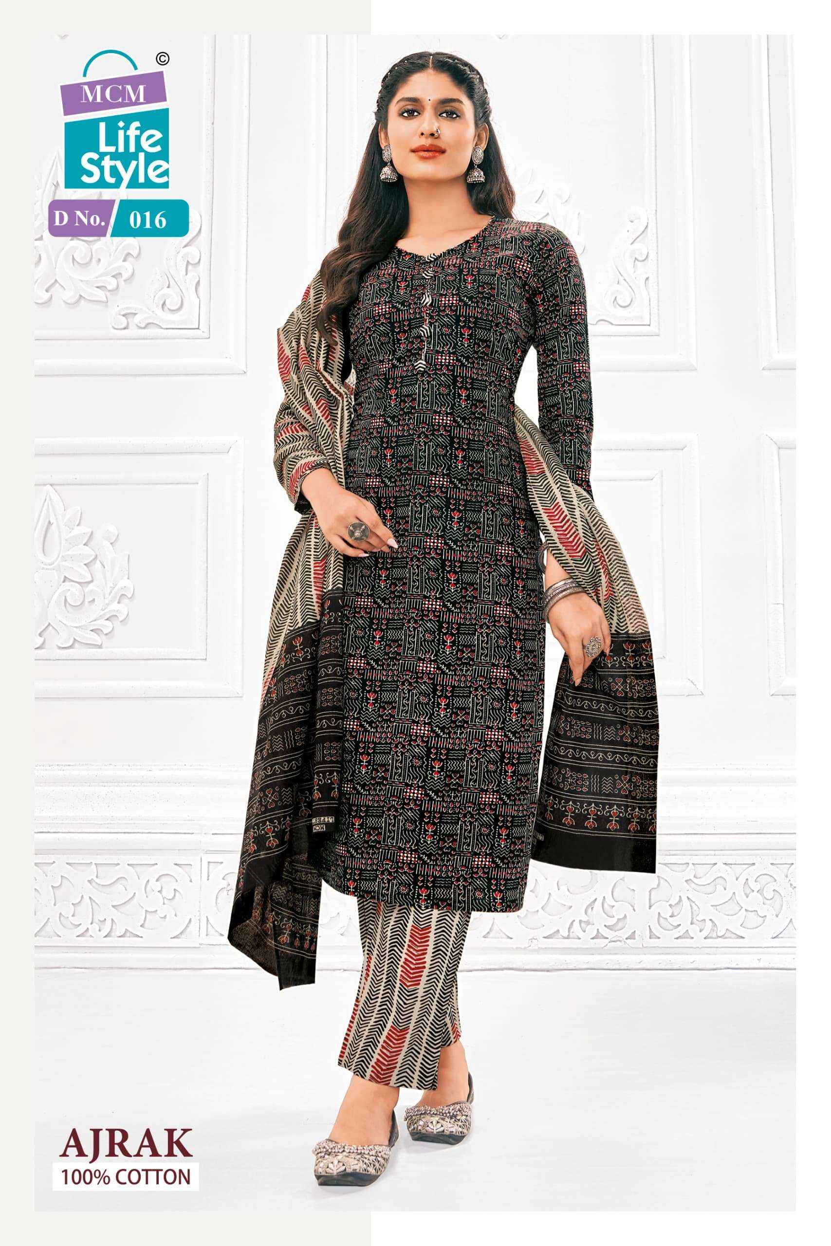 MCM LIFESTYLE AJRAK VOL 1 COTTON PRINT DRESS MATERIAL ( 10 PCS CATALOG )