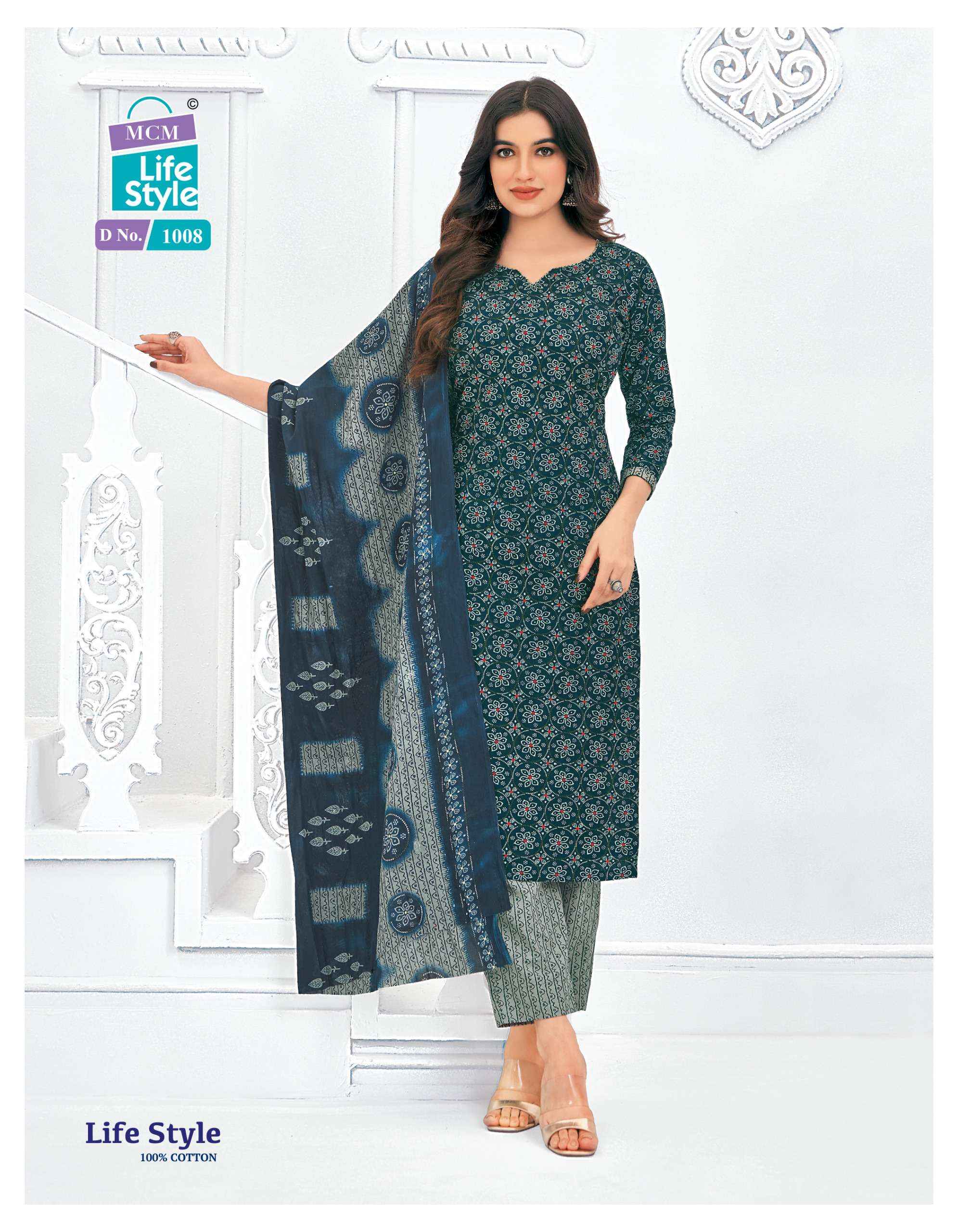 MCM LIFESTYLE VOL 10 PURE COTTON PRINT LADIES READYMADE SUIT ( 12 PCS CATALOG )