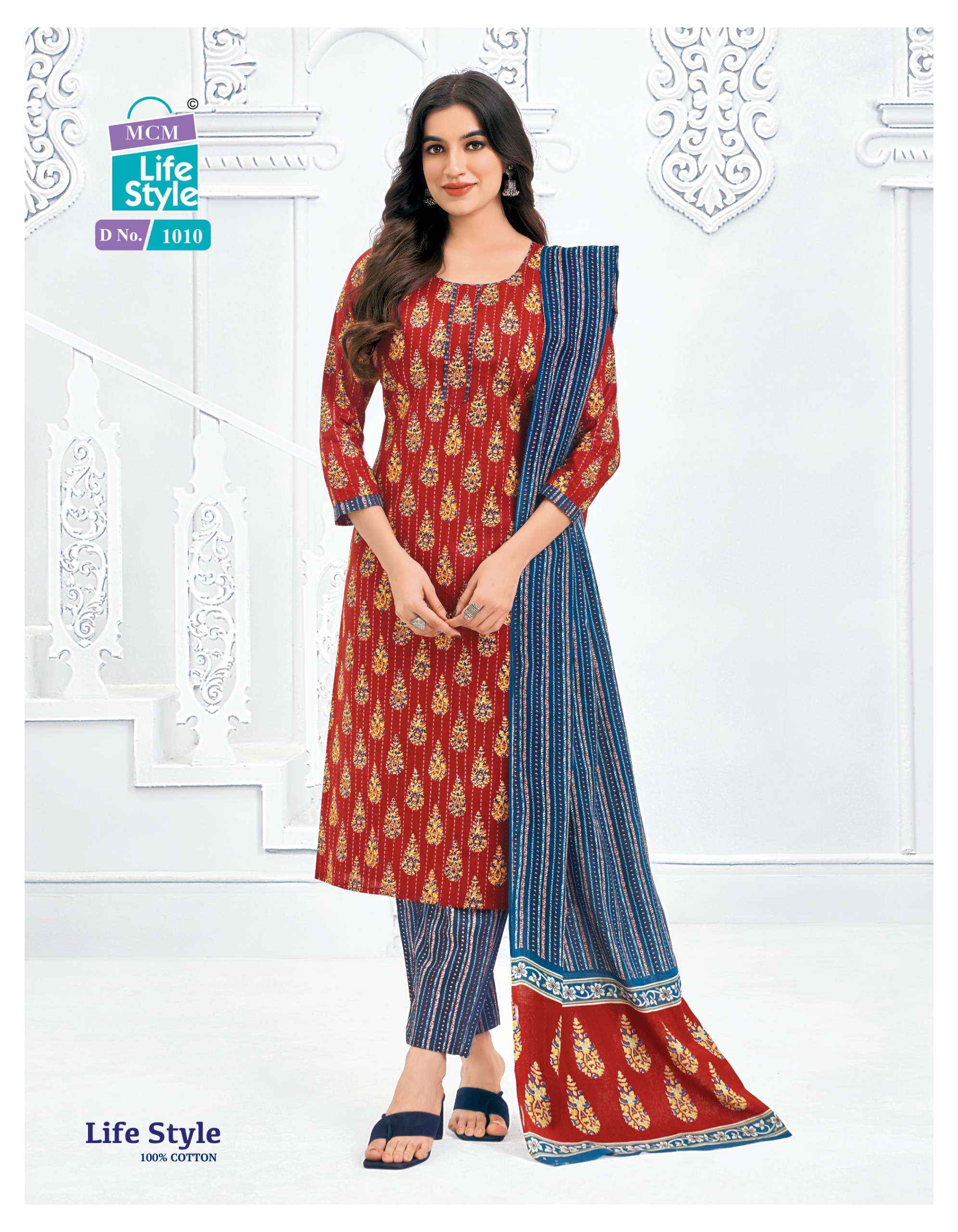 MCM LIFESTYLE VOL 10 PURE COTTON PRINT LADIES READYMADE SUIT ( 12 PCS CATALOG )