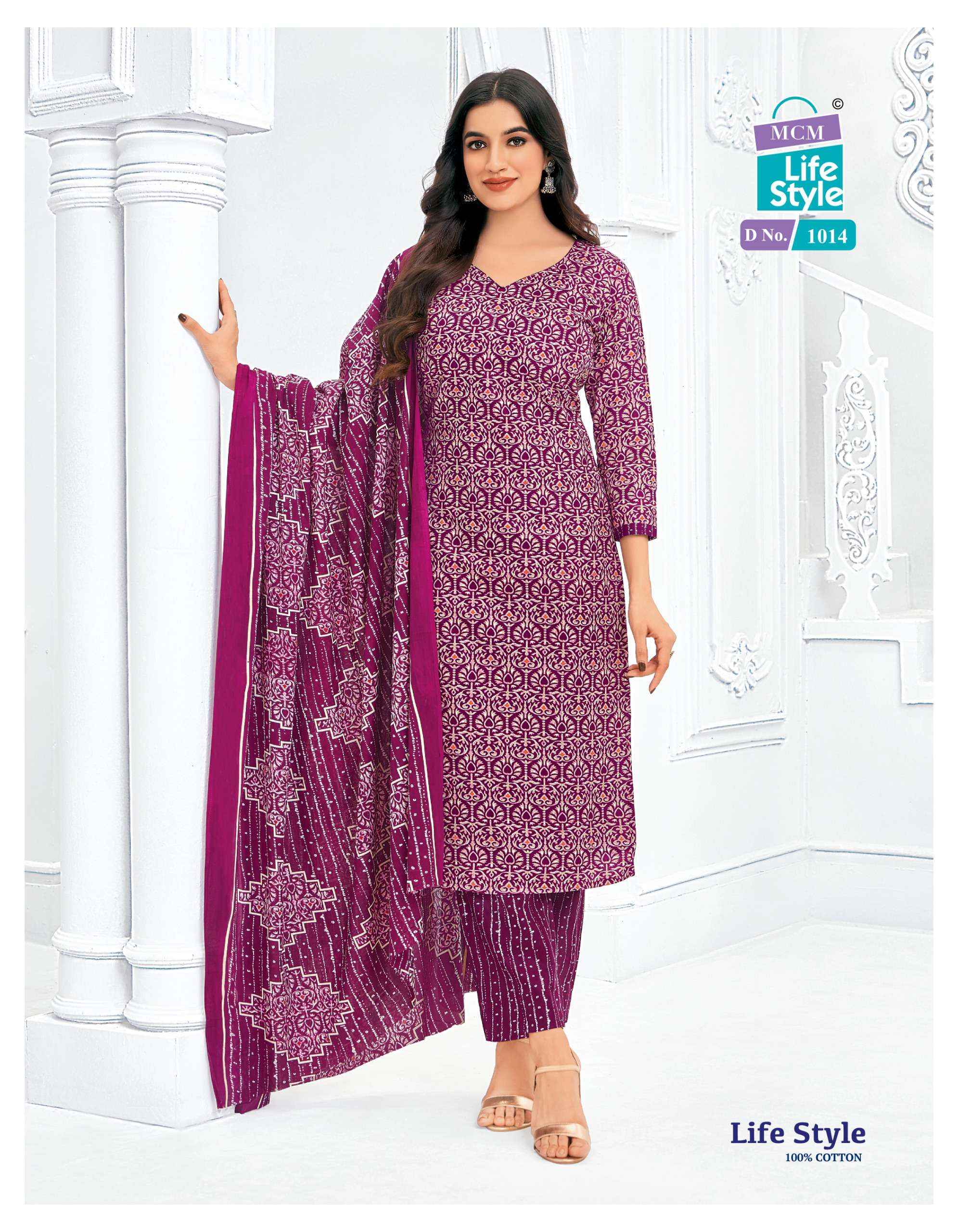 MCM LIFESTYLE VOL 10 PURE COTTON PRINT LADIES READYMADE SUIT ( 12 PCS CATALOG )