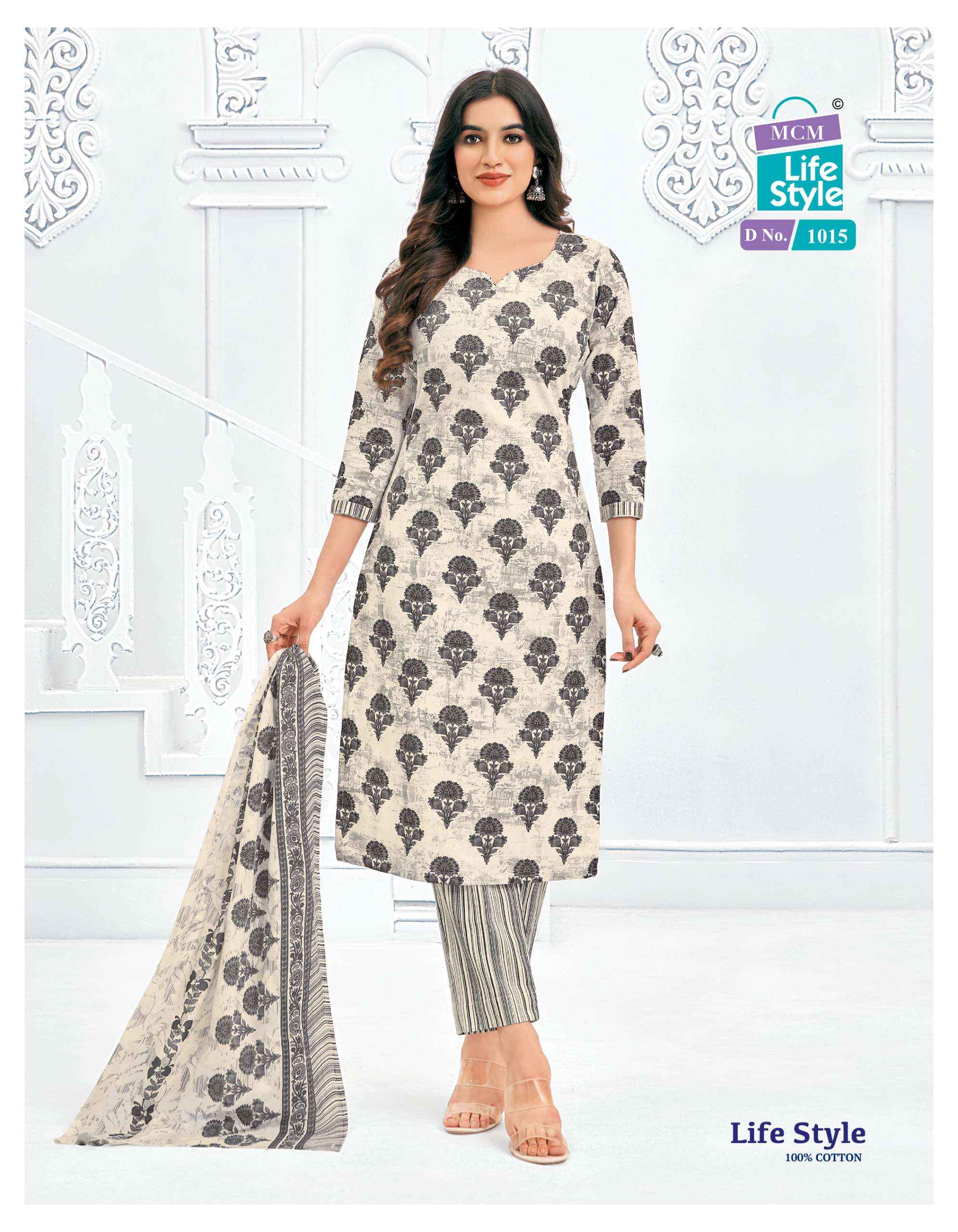 MCM LIFESTYLE VOL 10 PURE COTTON PRINT LADIES READYMADE SUIT ( 12 PCS CATALOG )