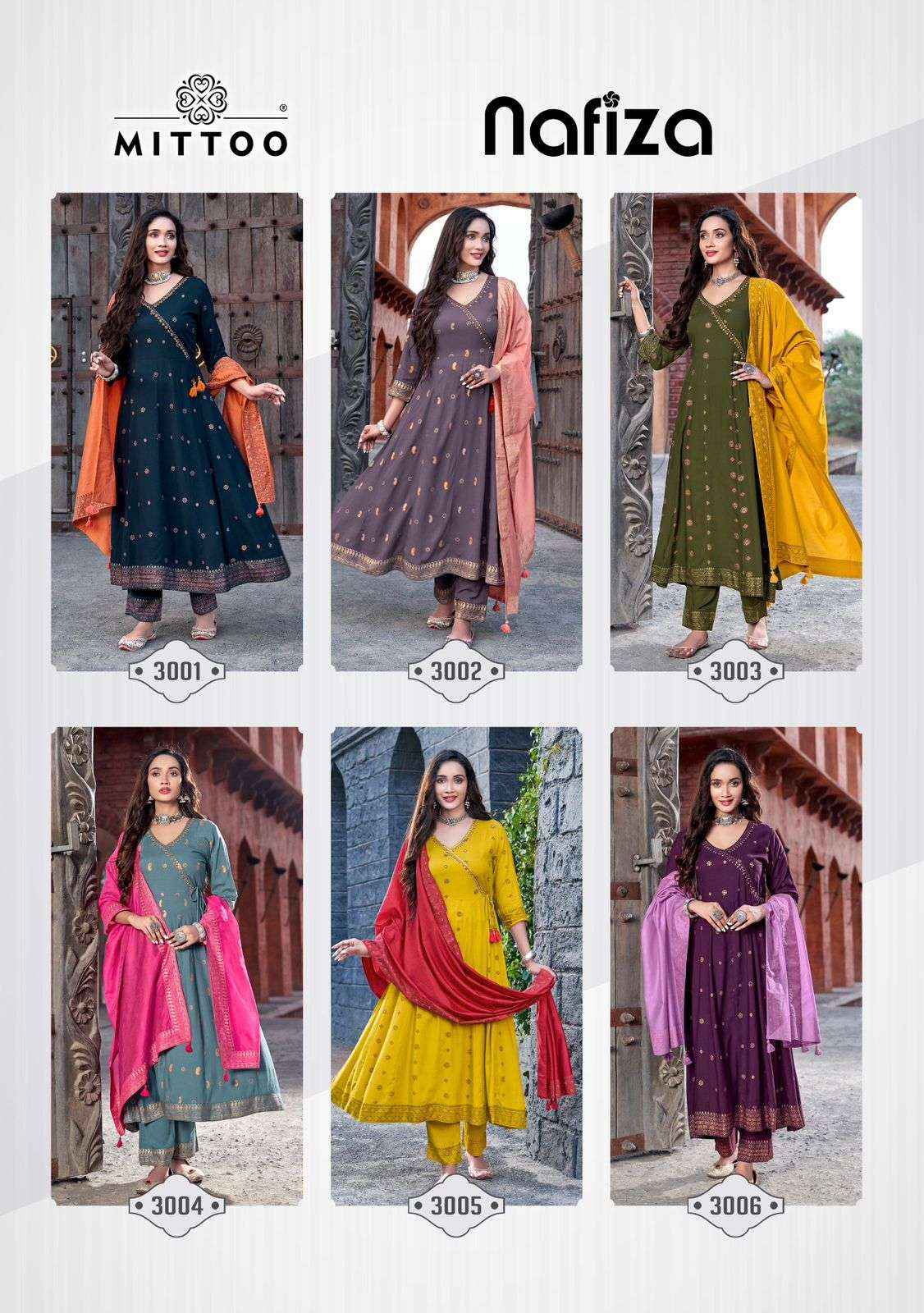 MITTOO NAFIZA ANGRAKHA DESIGNER READYMADE GOWN COLLECTION ( 6 PCS CATALOG )