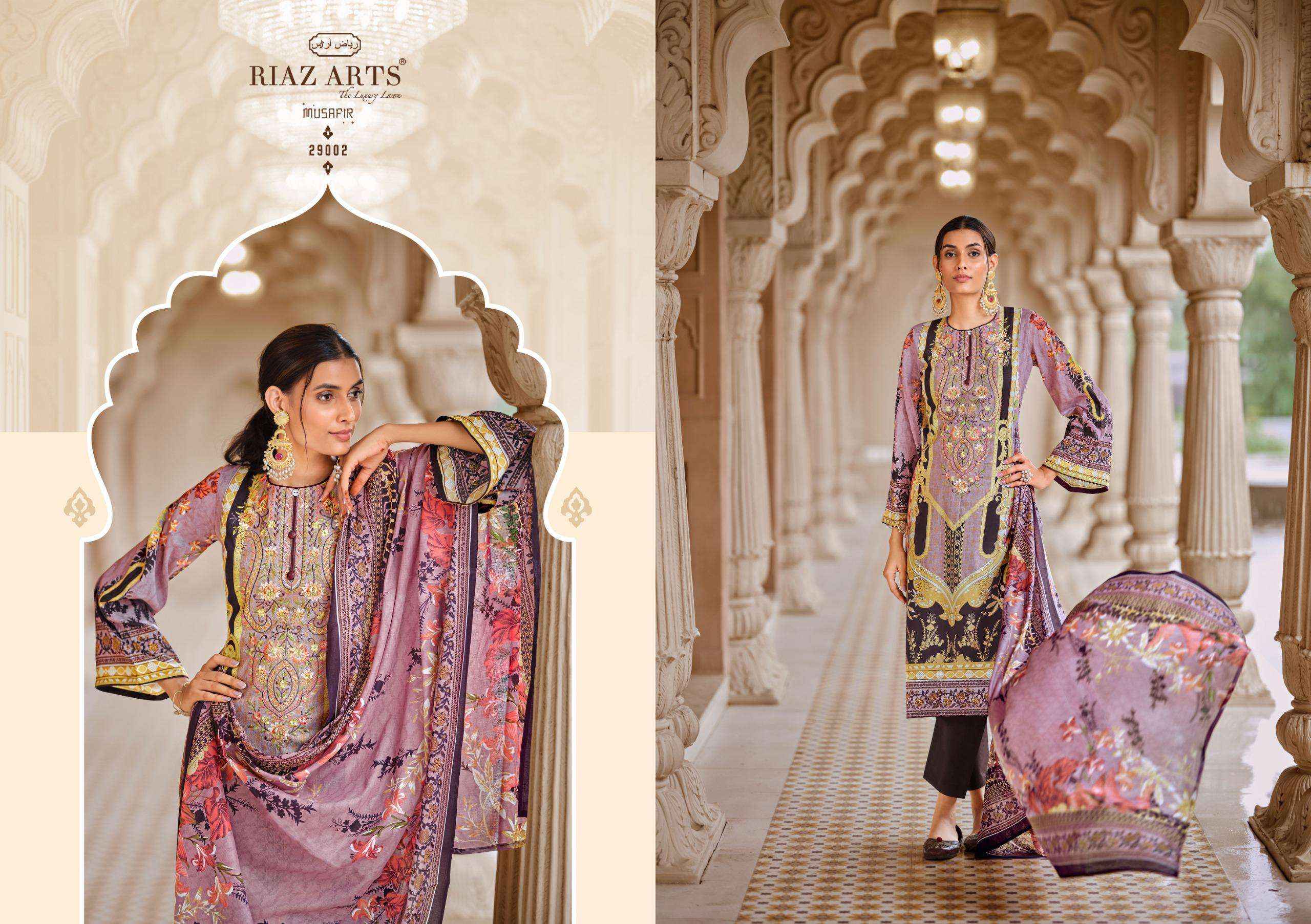 RIAZ ARTS MUSAFIR VOL 18 LAWN COTTON PAKISTANI SALWAR KAMEEZ ( 8 PCS CATALOG )