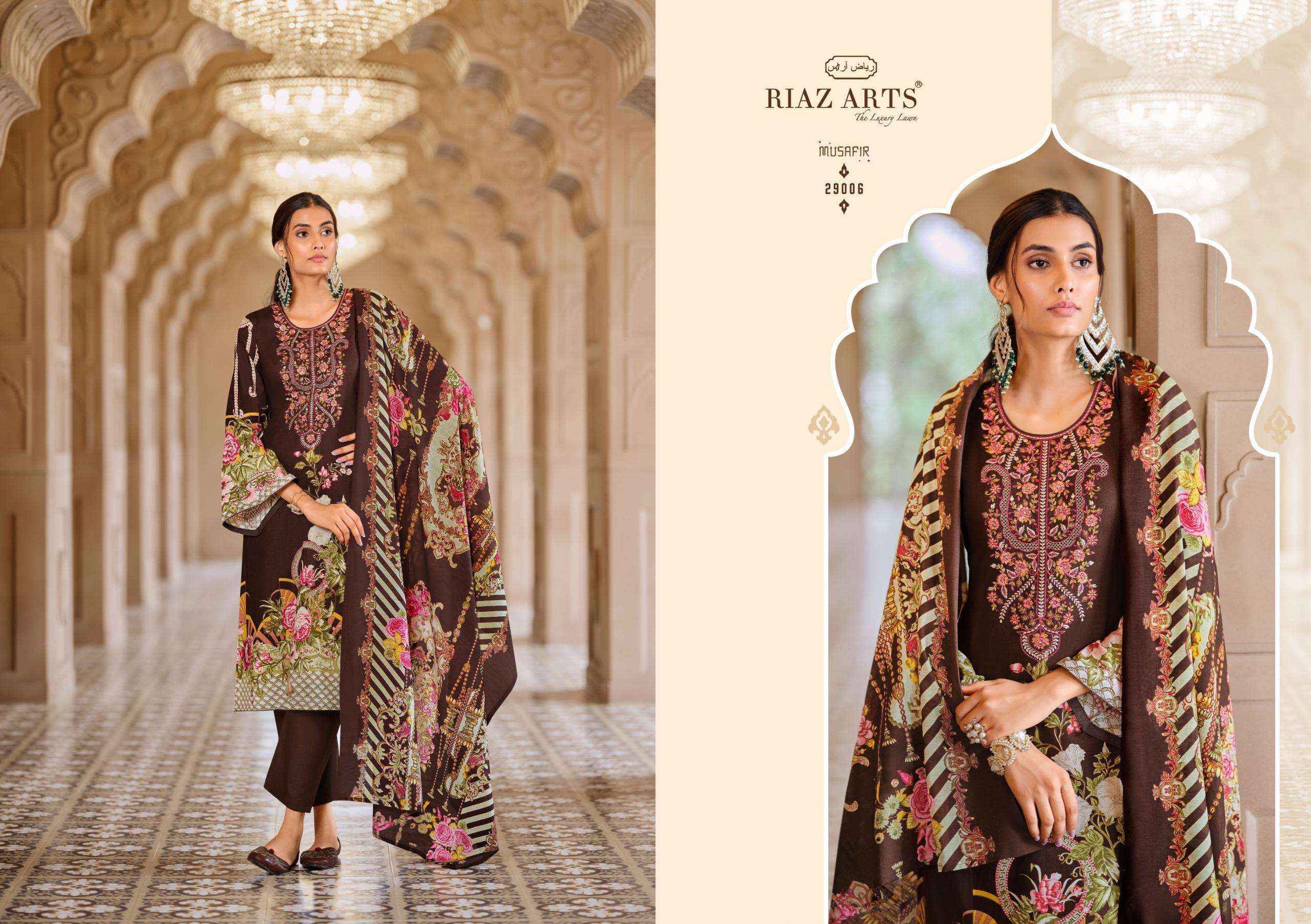 RIAZ ARTS MUSAFIR VOL 18 LAWN COTTON PAKISTANI SALWAR KAMEEZ ( 8 PCS CATALOG )