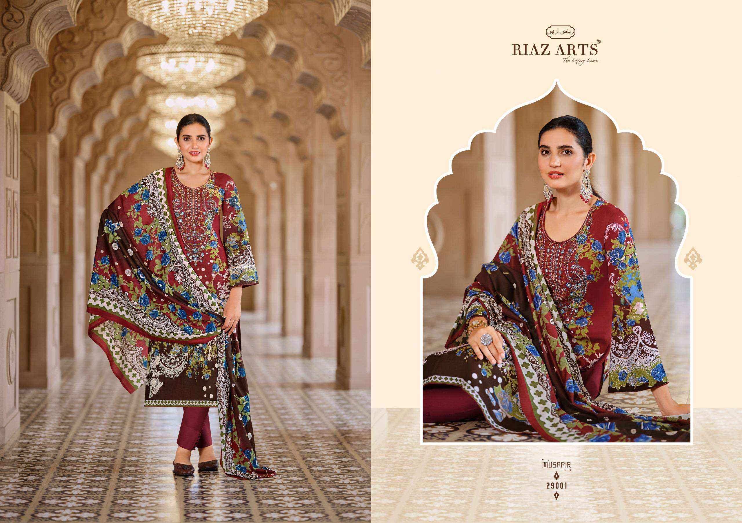 RIAZ ARTS MUSAFIR VOL 18 LAWN COTTON PAKISTANI SALWAR KAMEEZ ( 8 PCS CATALOG )