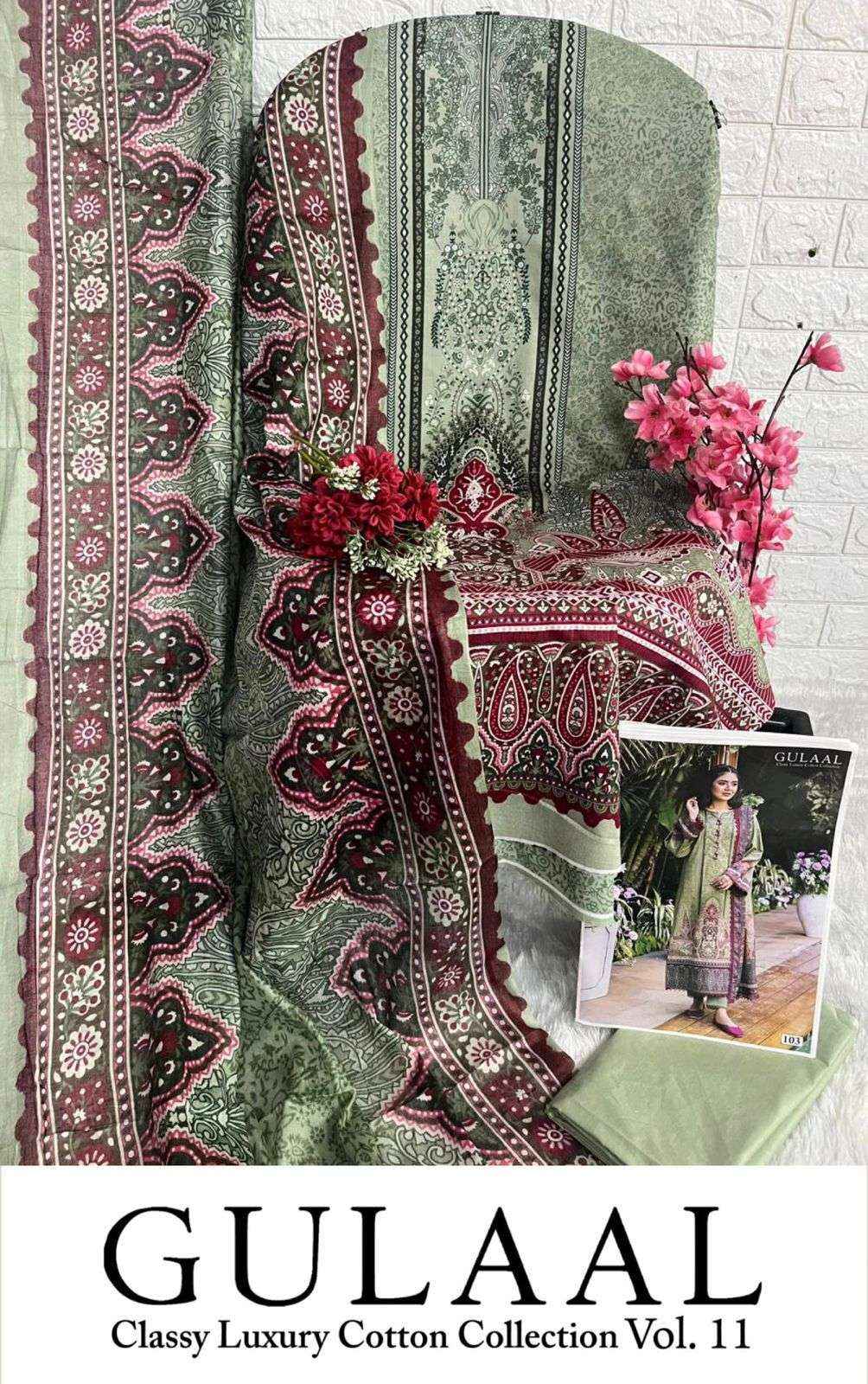 SANA MARYAM GULAAL CLASSY LUXURY COTTON COLLECTION VOL 11 SUITS ( 10 PCS CATALOG )