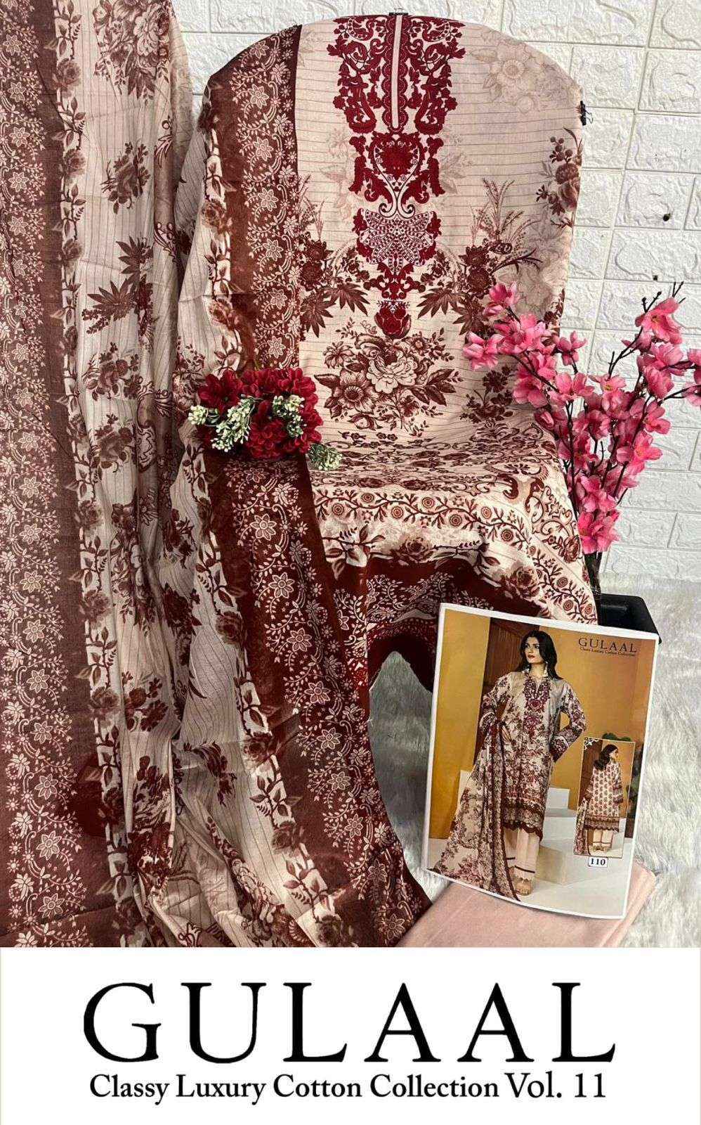 SANA MARYAM GULAAL CLASSY LUXURY COTTON COLLECTION VOL 11 SUITS ( 10 PCS CATALOG )