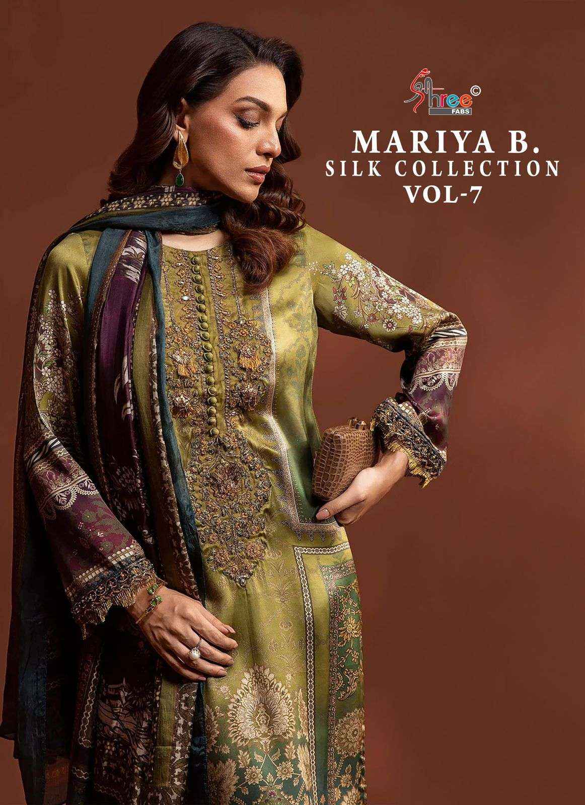 SHREE FABS MARIA B SILK COLECTION VOL-7 SATIN DESIGNER SALWAR KAMEEZ ( 3 PCS CATALOG )