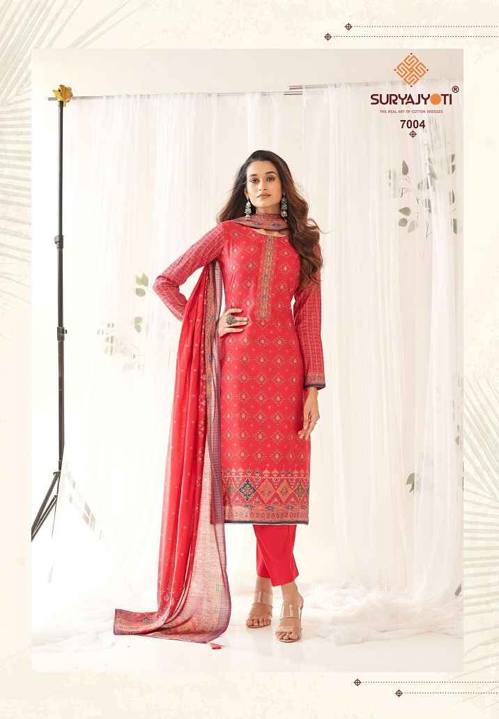 SURYAJYOTI PUSHPA VOL-7 WHOLESALE DESIGNER DRESS MATERIAL ( 8 PCS CATALOG )