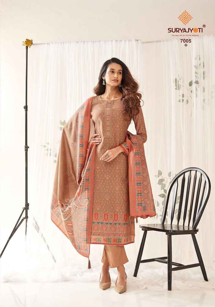 SURYAJYOTI PUSHPA VOL-7 WHOLESALE DESIGNER DRESS MATERIAL ( 8 PCS CATALOG )