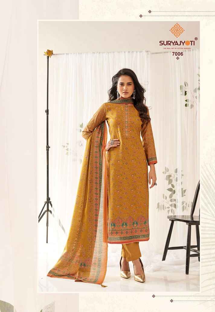 SURYAJYOTI PUSHPA VOL-7 WHOLESALE DESIGNER DRESS MATERIAL ( 8 PCS CATALOG )