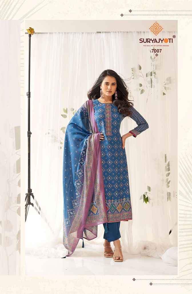 SURYAJYOTI PUSHPA VOL-7 WHOLESALE DESIGNER DRESS MATERIAL ( 8 PCS CATALOG )