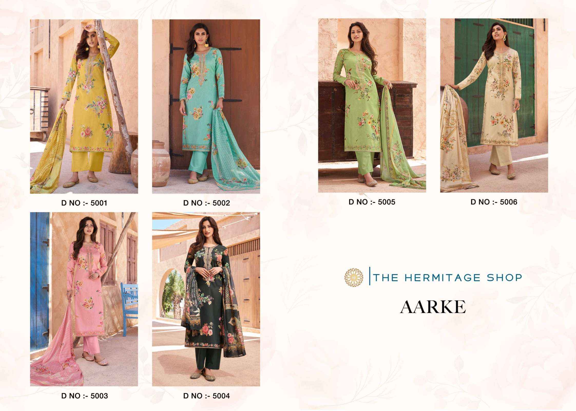 THE HERMITAGE SHOP AARKE LAWN COTTON DIGITAL PRINT SUIT WHOLESALE PRICE ( 6 PCS CATALOG )