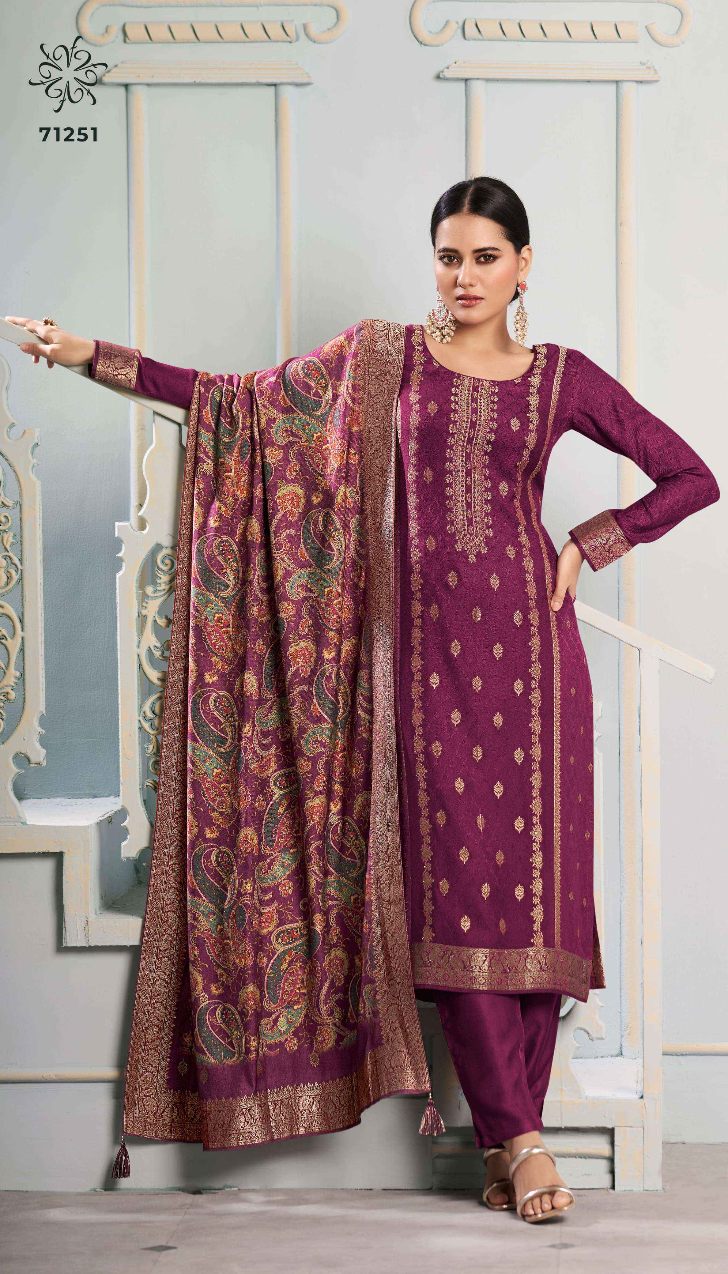 VINAY FASHION KERVIN AADHIRA VOL 8 PASHMINA JACQUARD DESIGNER SUIT ( 6 PCS CATALOG )