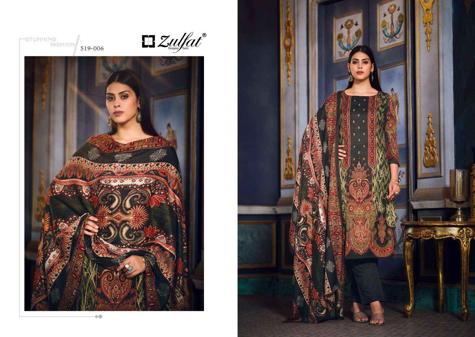 ZULFAT DESIGNER SUITS FIRDAUS PASHMINA DIGITAL PRINT SUIT ( 10 PCS CATALOG )