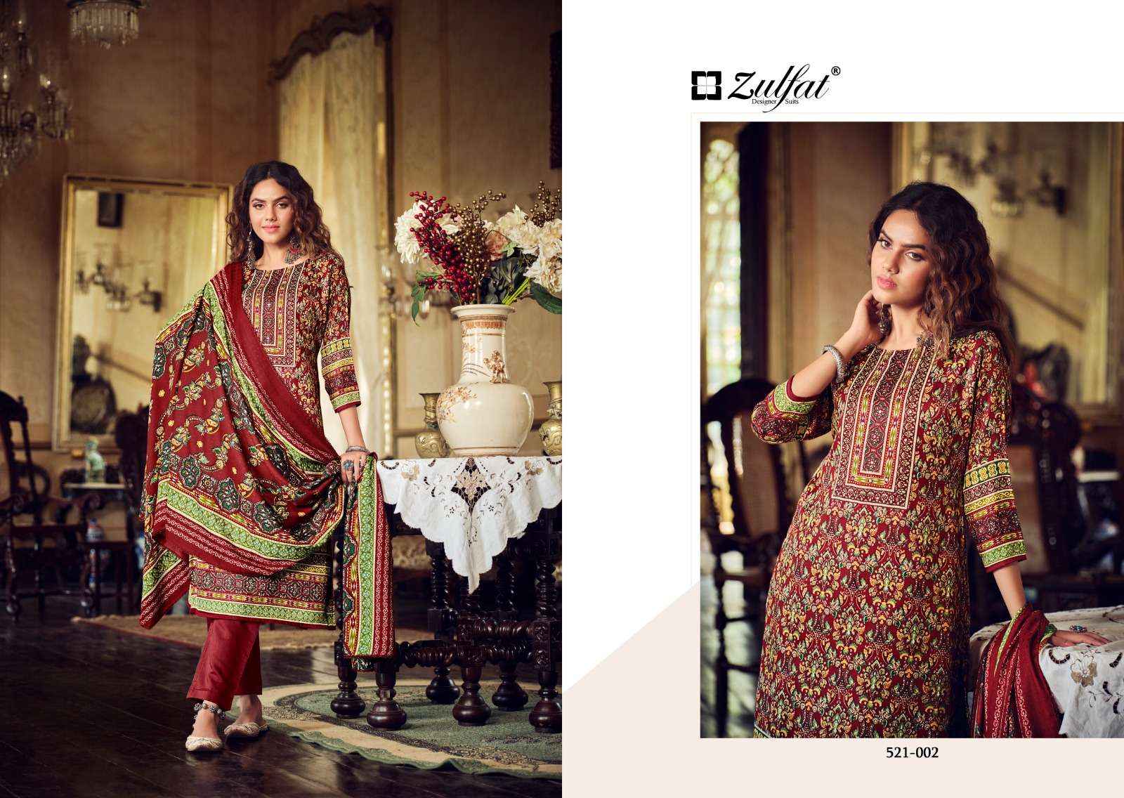 ZULFAT DESIGNER SUITS REHNUMA WOOLEN PASHMINA DIGITAL PRINT SUIT ( 8 PCS CATALOG )