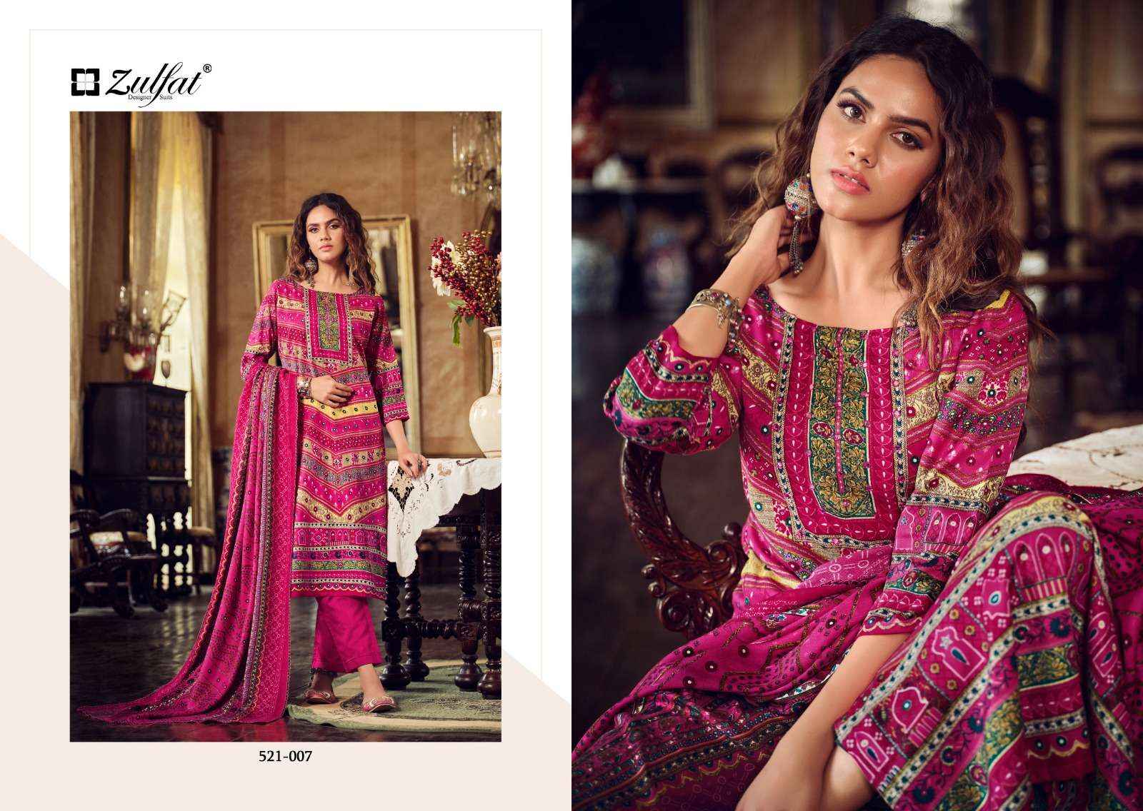 ZULFAT DESIGNER SUITS REHNUMA WOOLEN PASHMINA DIGITAL PRINT SUIT ( 8 PCS CATALOG )