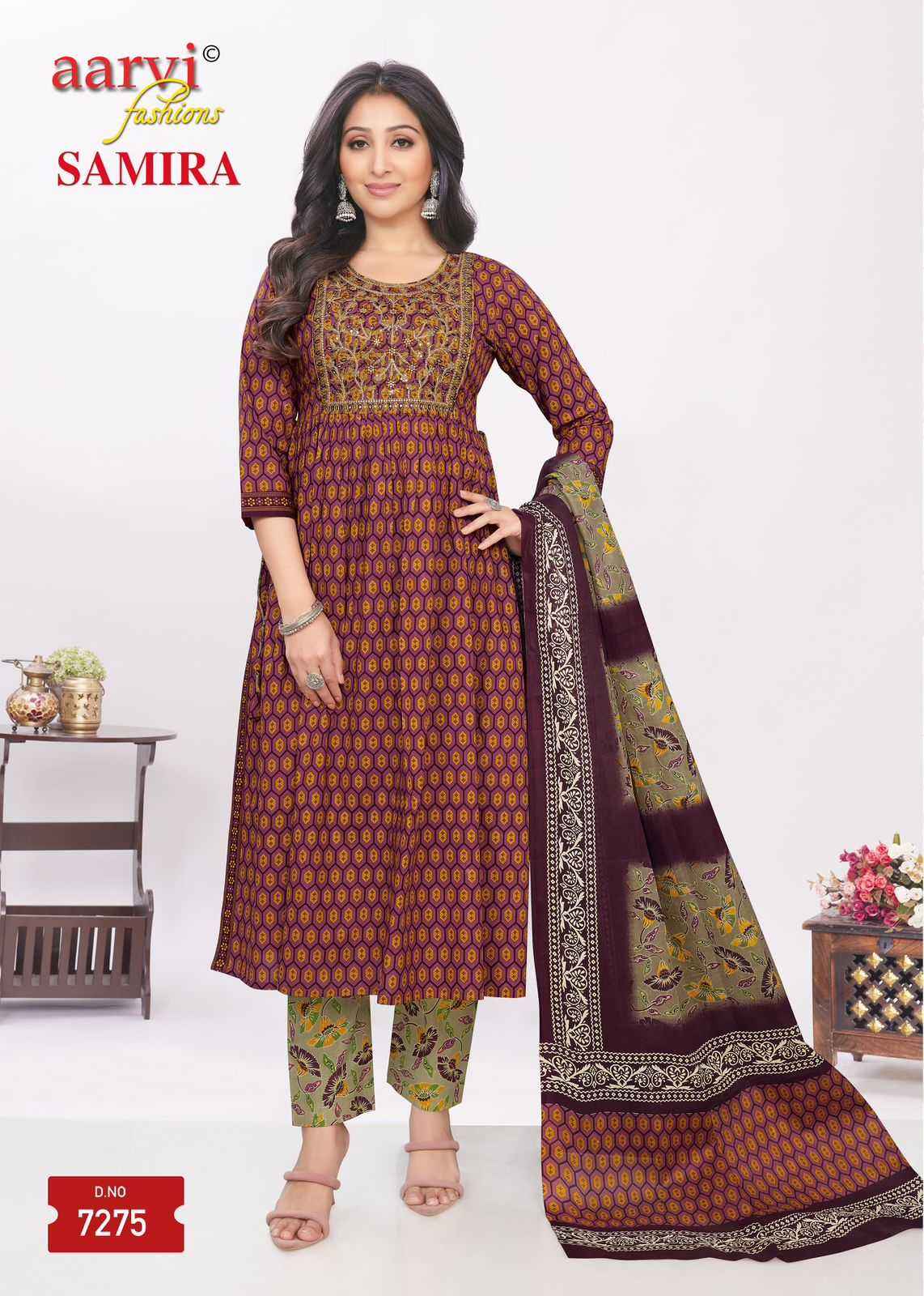 AARVI FASHION SAMIRA VOL 2 FANCY ALIYA CUT READYMADE SUIT ( 8 PCS CATALOG )