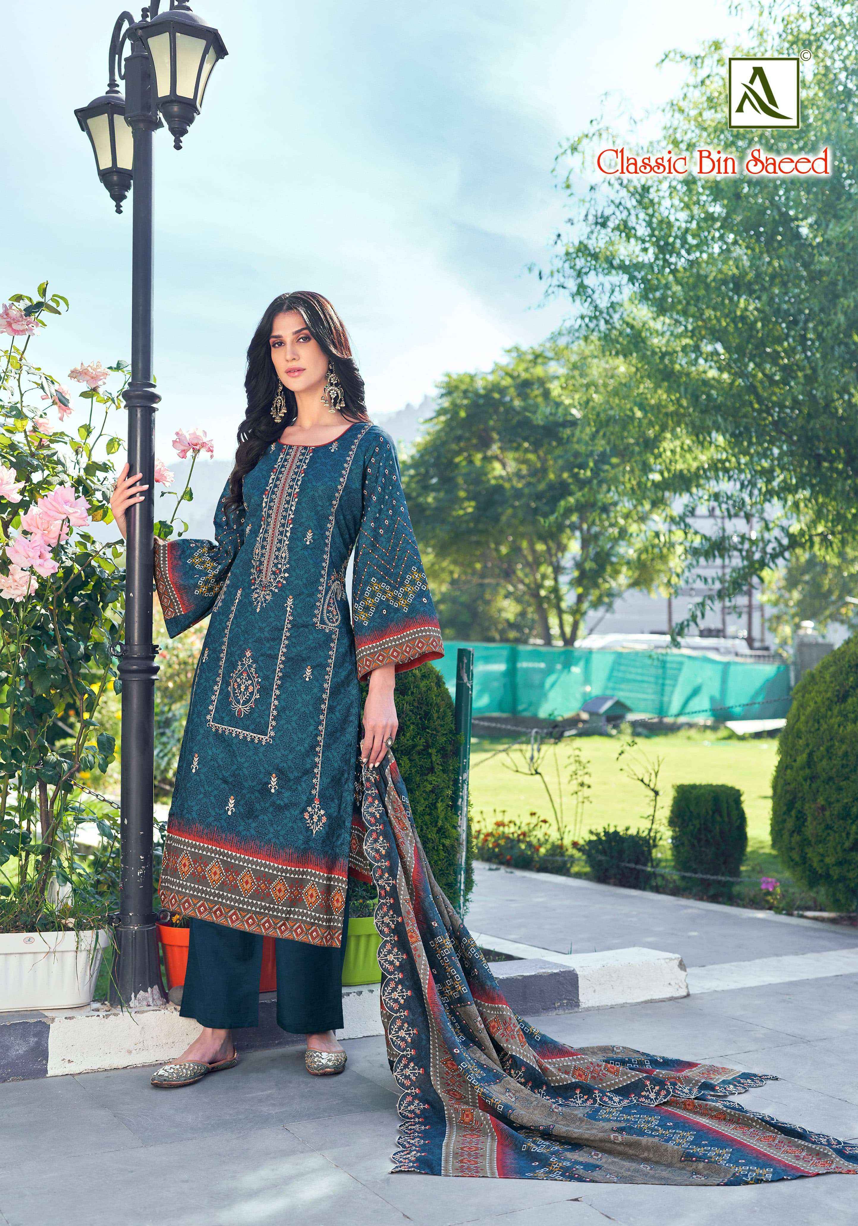 ALOK CLASSIC BIN SAEED COTTON SALWAR KAMEEZ WHOLESALE PRICE ( 8 PCS CATALOG )