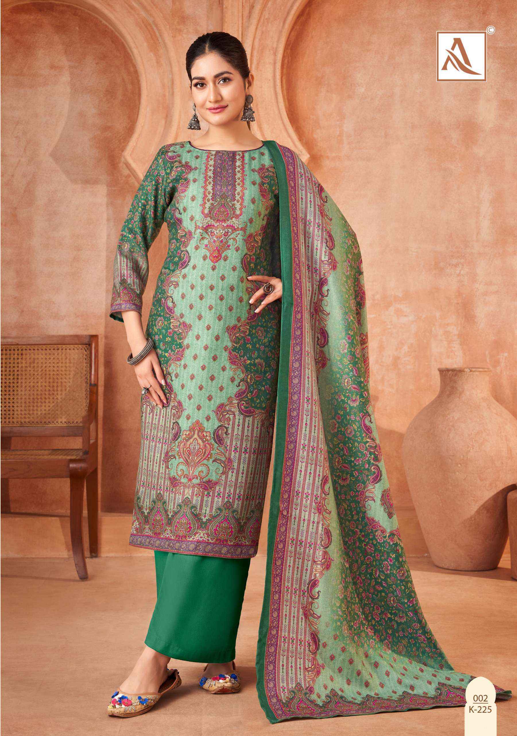 Alok Suit Nirvana Viscose Wholesale Pashmina Salwar Kameez ( 4 pcs Catalogue }