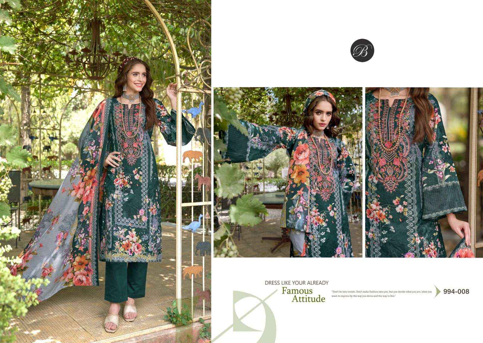 BELLIZA DESIGNER STUDIO NAIRA VOL 80 WHOLESALE COTTON DRESS MATERIAL ( 8 PCS CATALOG )