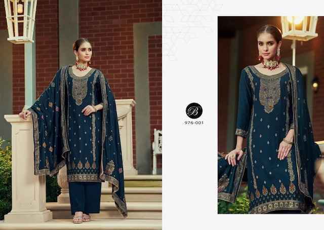 Belliza Nazakat Viscouse Pashmina Salwar Kameez, Surat Wholesale Kapda Market ( 6 Pcs Catalog )