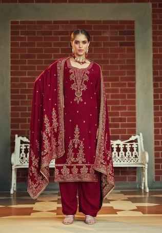 Belliza Nazakat Viscouse Pashmina Salwar Kameez, Surat Wholesale Kapda Market ( 6 Pcs Catalog )