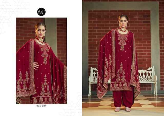 Belliza Nazakat Viscouse Pashmina Salwar Kameez, Surat Wholesale Kapda Market ( 6 Pcs Catalog )