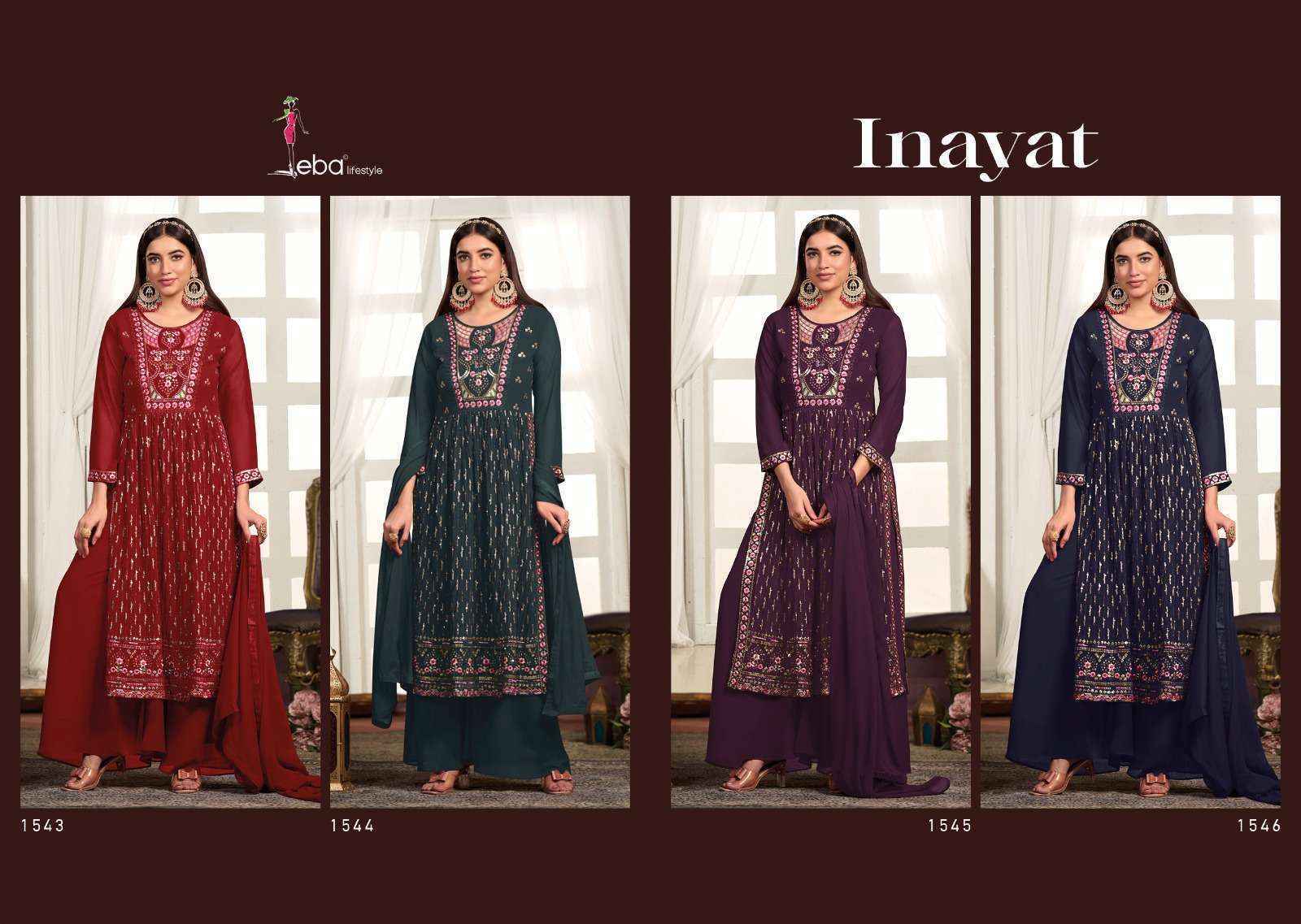 Eba Lifestyle Inayat Readymade Blooming Georgette Readymade Suit ( 4 pcs Catalogue ) Wholesale Market Surat