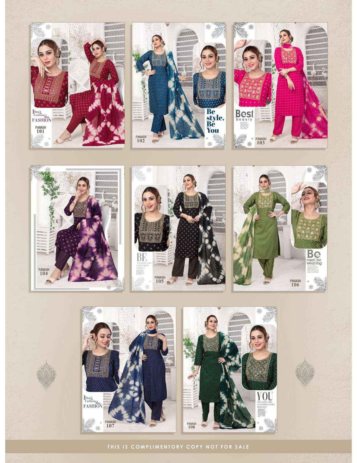 Fashion Talk Panash Fancy Kurti Bottom Dupatta Set New wholesale  Designs ( 8 pcs catalog )