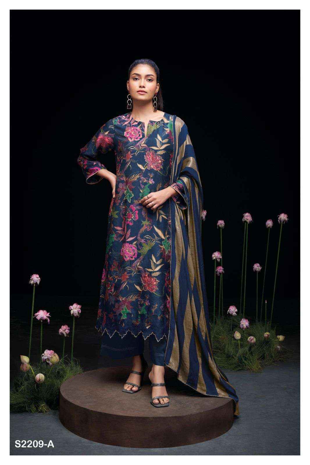 Ganga Fashion Aiko 2209 Designer Russian Silk Dress Material ( 3 Pcs Catalog )