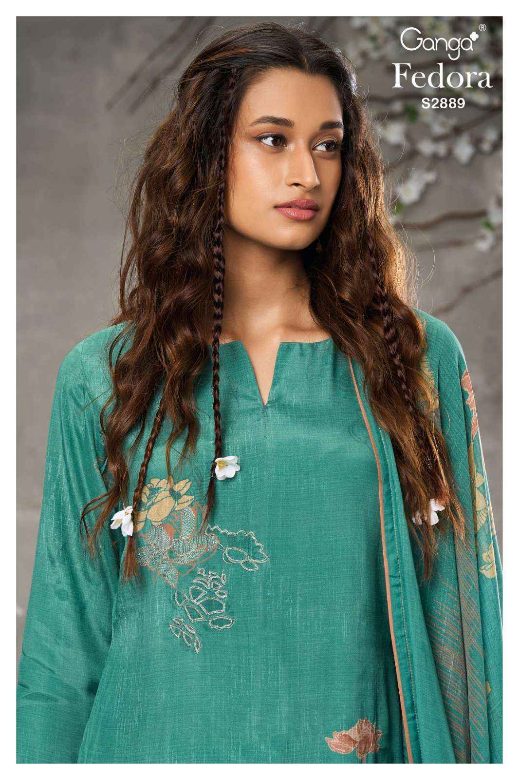 Ganga Fedora 2889 Pashmina Dress Material 4 pcs Catalogue